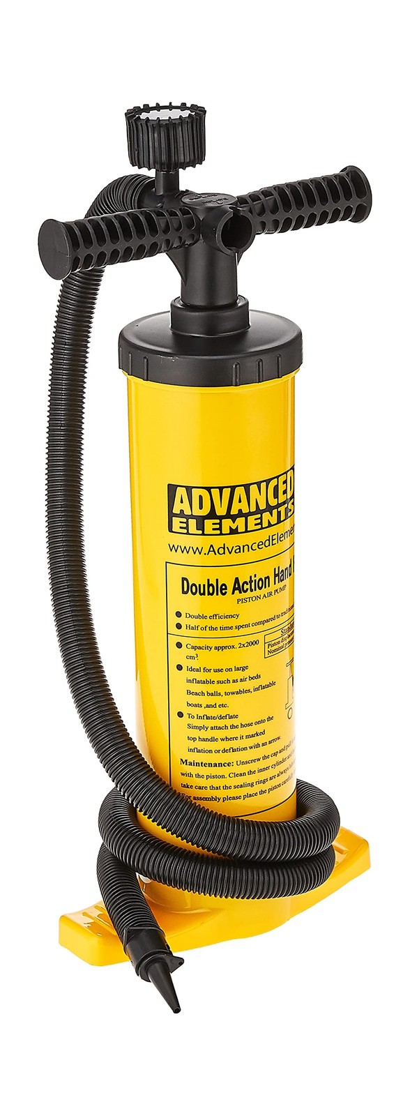 ADVANCED ELEMENTS Double Action Pump w/Pressure Gauge Yellow Fast Ship
