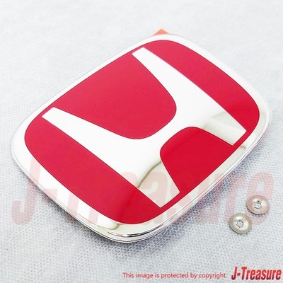HONDA CIVIC Type R FK8 2017-2019 Original Front Red Emblem & Push Nut (x2) Se...