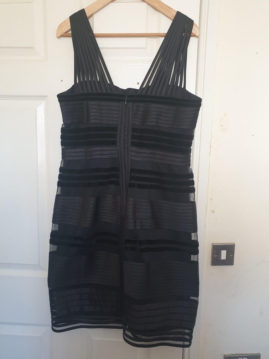 Phase Eight Black Tape Work Dress Midi Wedding Cocktail Party Size UK 16 |  eBay UK