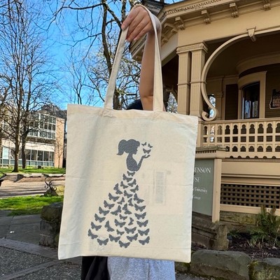 Elegant Butterfly Girl Canvas Tote Bag   Eco-Friendly & Stylish