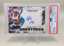 Topps Inception Drake Maye Dawn of Greatness  Rookie Auto /20 PSA 8 Pats QB RC🔥