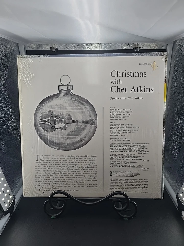 RARE! Christmas With Chet Atkins LP RCA HOLLYWOOD PRESS Stereo EX/EX 2 - Image 2 of 4