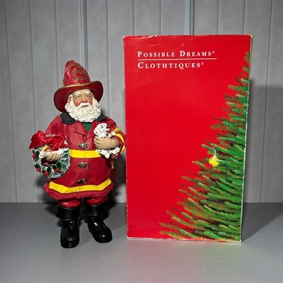 Clothtique Possible Dreams Santa A Welcome Visit Firefighter Dalmatian