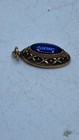 9k Yellow Gold Blue Glass Textured Pendant 3.95 g — photo 3