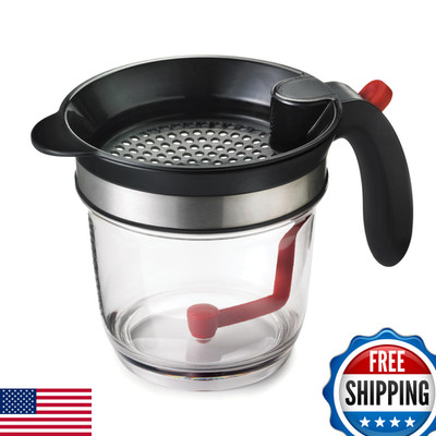 Cuisipro Fat Separator Bottom Release Plastic 4 Cup Strainer Handle Grease