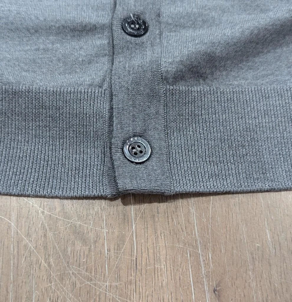 Cárdigan de punto de lana gris grande con cuello en V ISAIA $775 para hombre