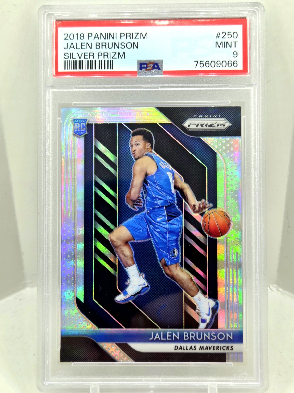 2018 Panini Prizm Jalen Brunson Silver Holo Refractor ROOKIE PSA MINT 9 RC SP C