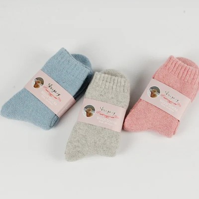 Dicke Warm Winter Wollsocken Damen Thermo Feste Futterfaden
