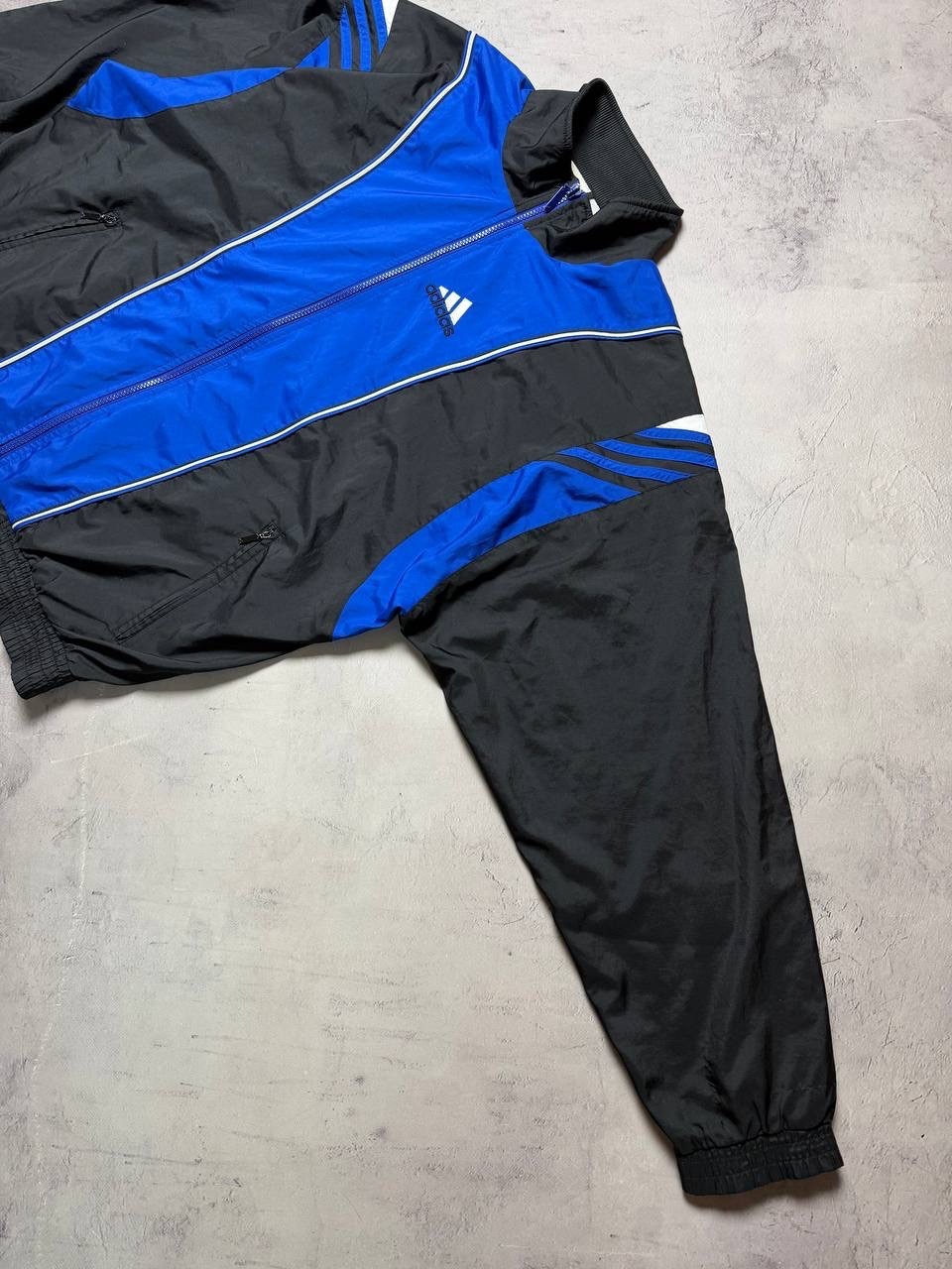 Adidas Vintage 90s Mens Black/Blue Tracksuit Jacket and Pants Size M image 6
