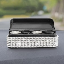Bling Coin Holder for Car,Bling Coin Change Organizer Compatible with Coins,M...