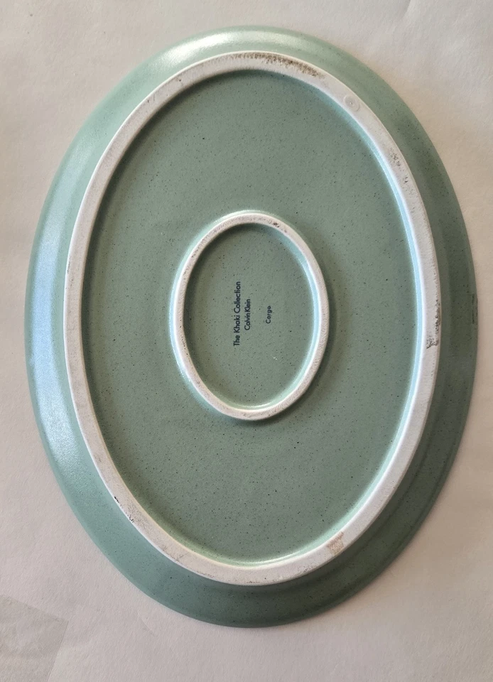 Vajilla de gres Calvin Klein caqui cargo savia 15 pulgadas plato ovalado  Foto 2 de 3
