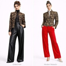 Vintage 90s Jessica Howard Black Gold Brocade Blazer Jacket Metallic Damask 8