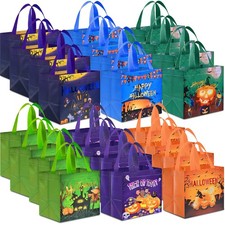 24 Pcs Halloween Trick Or Treat Bags Halloween Candy Tote Bags With Handles Reus
