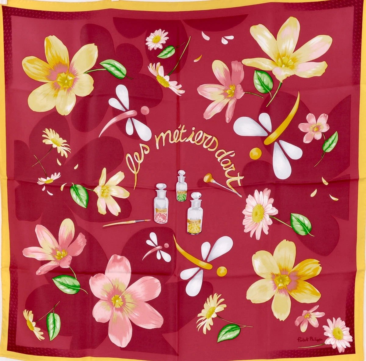 PATEK PHILIPPE SILK SCARF FOULARD PAÑUELO SEDA SCIARPA ORIGINAL BOX PINK 86x86cm