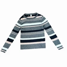 H&M Divided Stripes Long Sleeve Top Sz L