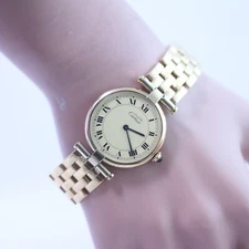 Must De Cartier Sterling w/ 18k Gold Band Watch