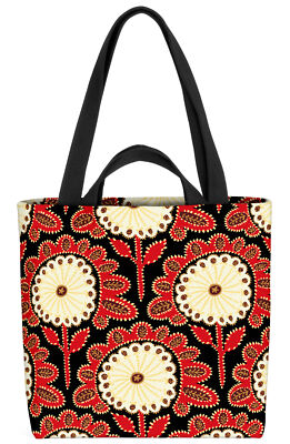 Blumendekor Muster Schwarz Design Tasche Blumenmuster Rustikal landhaus stil re