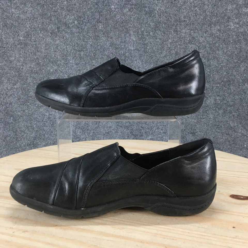 Earth Origins Shoes Womens 10 Caleigh Slip On Black Leather Casual Comfort Low - Image 2 of 4