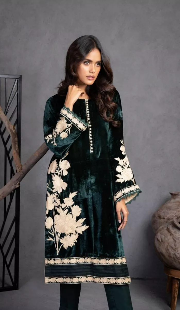 Velvet pakistani top designer dresses