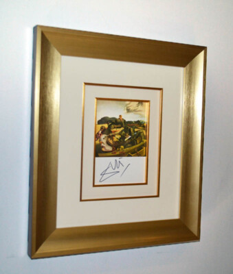 SALVADOR DALI '' Cannibalism '' Signed Autograph Print, Frame, UACC, COA, PLAQUE