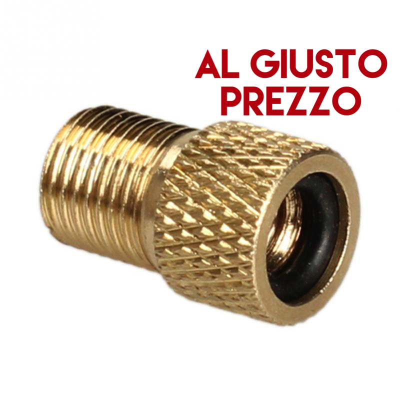 Adattatore per Valvole Bici Da Corsa. Da PRESTA a- SCHRADER adatto a compressore foto 2
