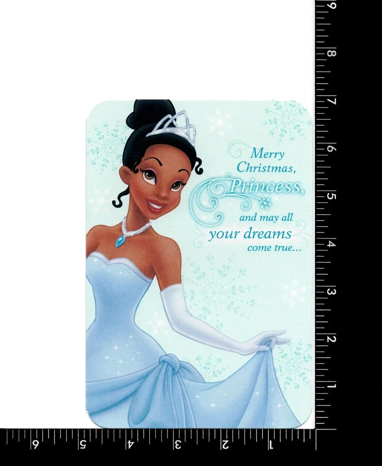 Tarjeta de NAVIDAD Disney PARA NIÑA, Princesa Tiana y Rana por Hallmark Caoba +✉ Foto 4 de 4