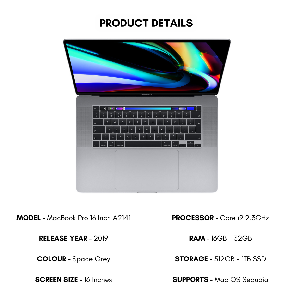 Apple MacBook Pro 16 Inch Laptop 2019 Core i9 2.3GHz Various Apple MacBook Pro 16 Inch Laptop 2019 Core i9 2.3GHz Various