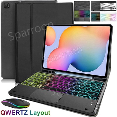 QWERTZ Tastatur Hülle für Samsung Galaxy Tab S6 Lite 10,4 SM-P627 P625 P613 P619