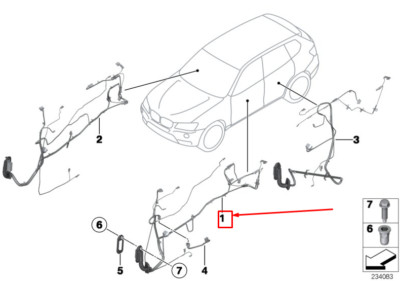 Neu BMW X4 F26 Türkabelbaum vorne rechts LHD 61129243658 Original