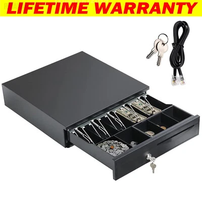 AUTOFATHER Cash Register Drawer for POS System Receipt 5 Bills Coins Tray Money Storage Box