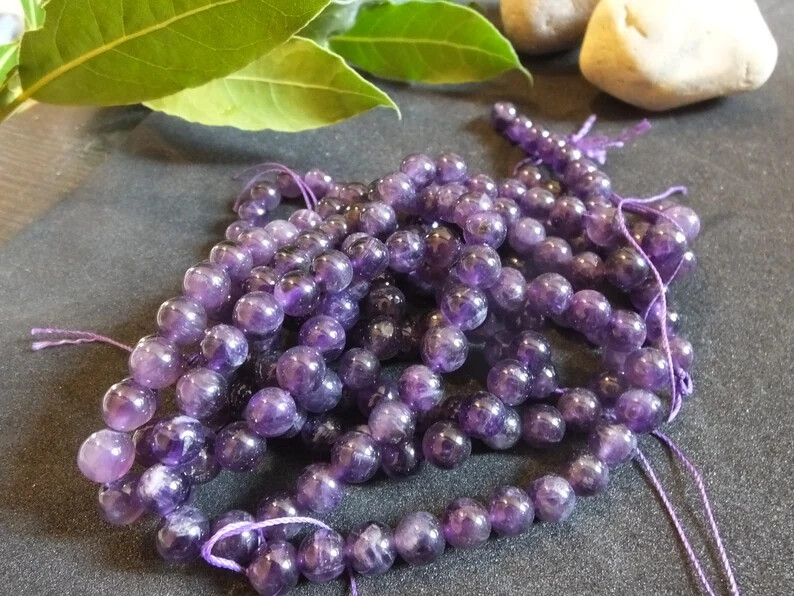 Perles en améthyste naturelle pierre véritable violette pour loisirs créatifs DIY