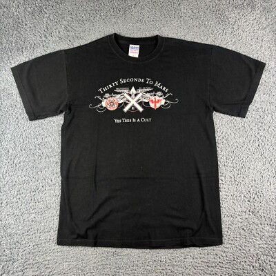 Vintage 30 Seconds To Mars Hemd Herren Medium Schwarz A Beautiful Lie Kult Jared Y2K