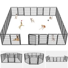 32inch Heavy Duty Dog Playpen Outdoor Puppy Pen Pet Fence Cage with Large Door