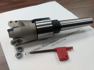 2'' face mill R200, 4 Sandvik RCKT1204 Round inserts, w. MT3 arbor#506-R200-2