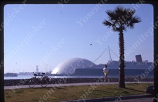 SL00 Original Slide 1990's California Long Beach Queen Mary ship 040a