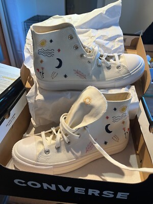 Size Converse Chuck Taylor High Top Embroidery Egret