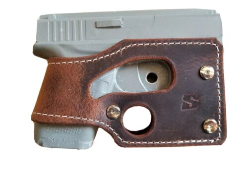Pocket Holster Fits Glock 42 Brown Leather Concealed Carry - Picture 2 of 4
