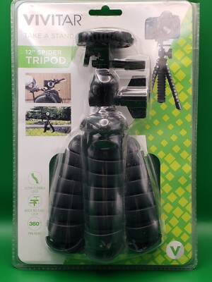 Vivitar Spider Tripod Black (VIV-SP-12-BLK) Rubberized Camera