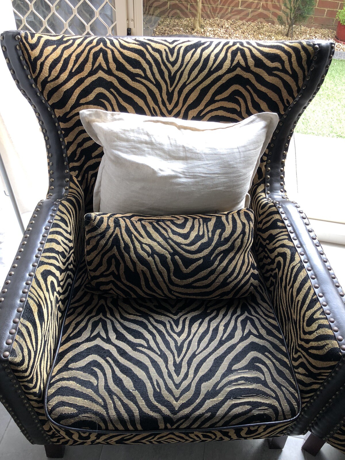 Armchairs With Footrests Animal Print Used eBay