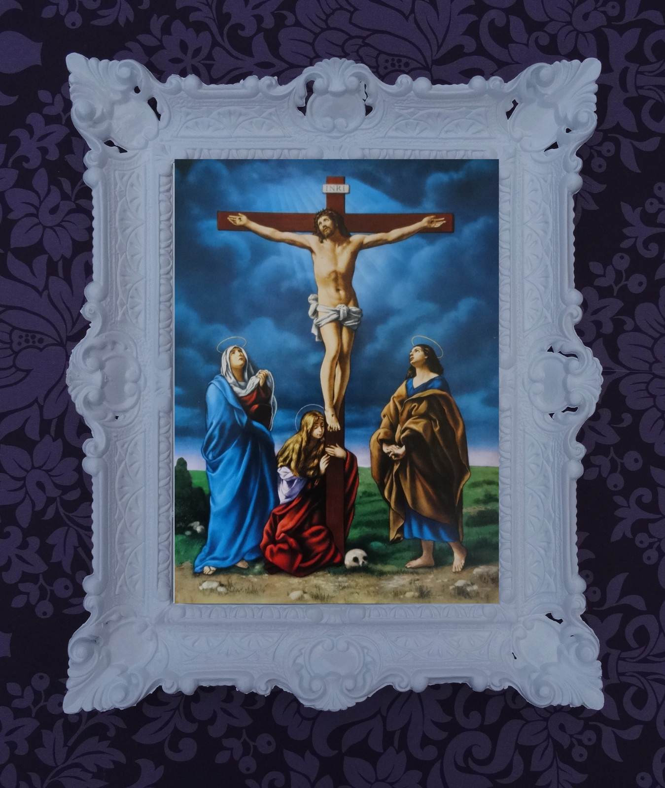 Tableau Religieux - Vierge Marie (icône) Avec Cadre - Dimensions 56x46 Cm - Reproduction Neuve
