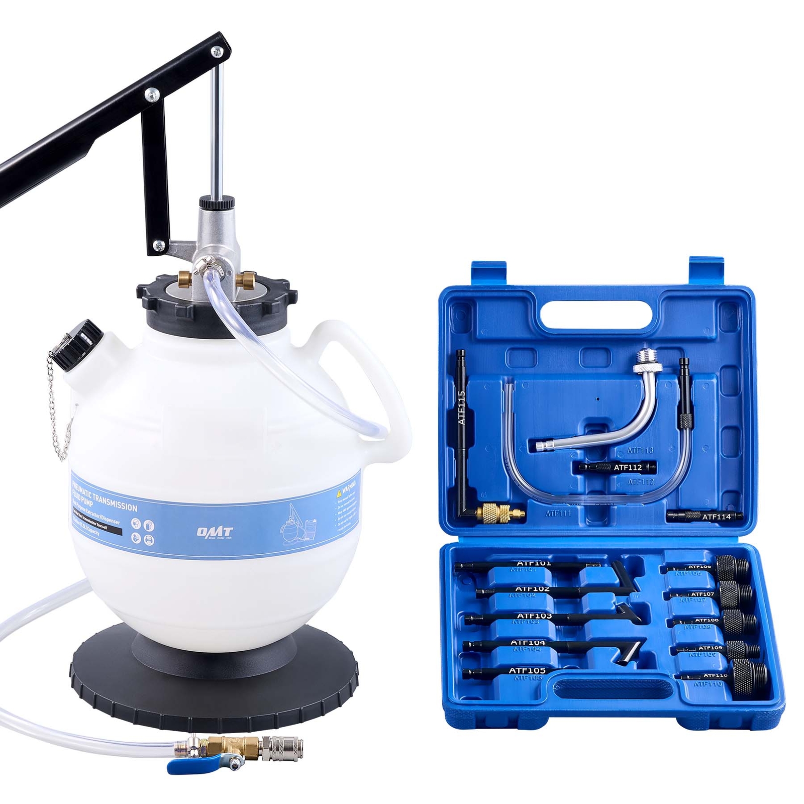 OMT 7.5L Transmission Fluid Pump Manual ATF Refill Tool Kit with 15 Adapters