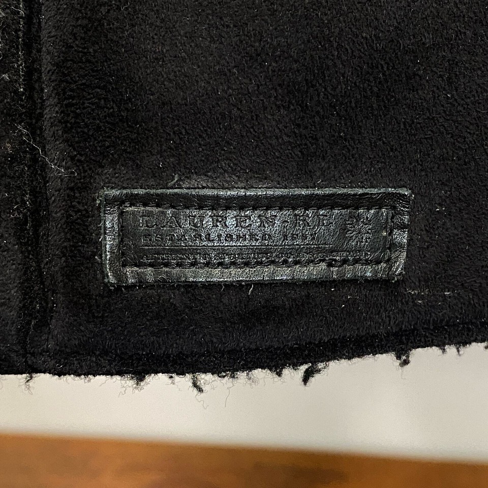 Lauren Ralph Lauren Women's M Black Faux Suede Sherpa Fleece Lined