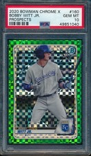 PSA 10 BOBBY WITT JR 2020 Bowman Chrome X Green Refractor X-Fractor /31 GEM MINT