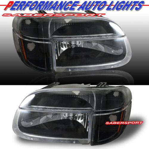 Set of Black Headlights w/ Corner + Taillights for 1998-2001 Ford Explorer - Picture 2 of 5