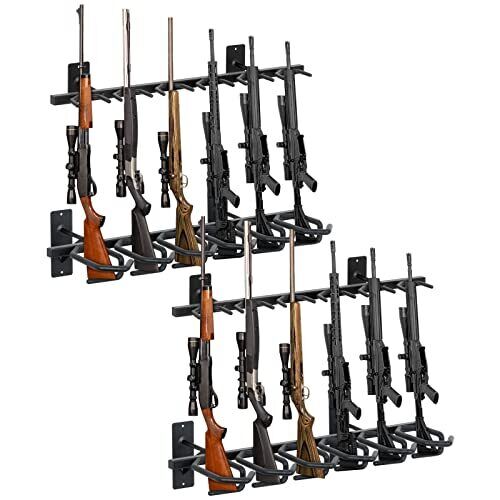 ROBUST Indoor Gun Racks for Wall 6-Slot Vertical Gun Rack Rifle Shotgun Gun.