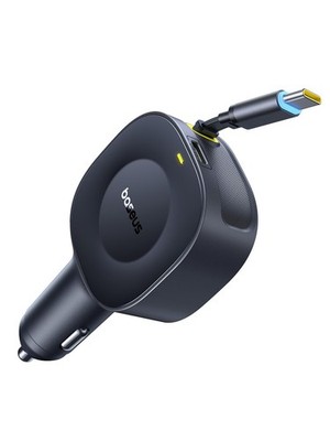 Baseus Ultra-Mini Retractable Car Charger USB C, 60W Fast Charging 