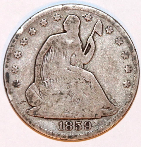 1859-O Liberty Seated Silver Half Dollar - Very Good - #5601B