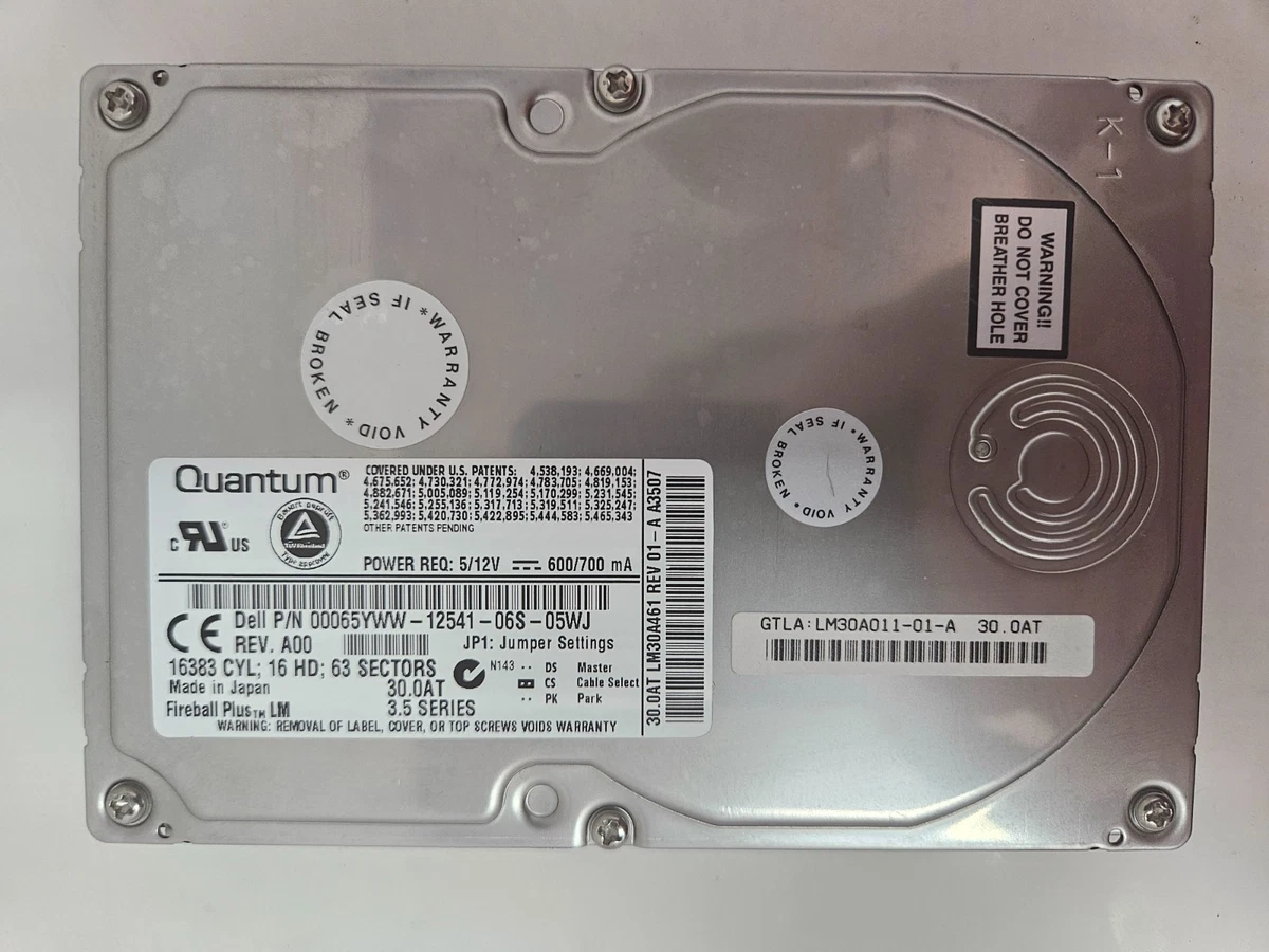 Quantum Internal Hard Disk Drives 30 GB Storage Capacity for sale