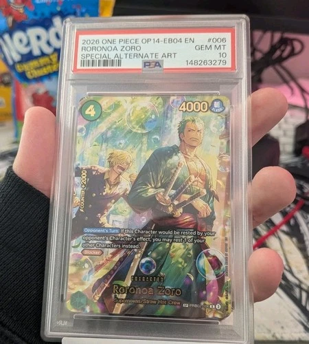 One Piece Roronoa Zoro PRB02-006 Special Alternate Art Foil SP PSA 10 Bubble