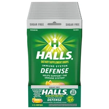 HALLS Defense Assorted Citrus Sugar Free Vitamin C Drops, Dietary...